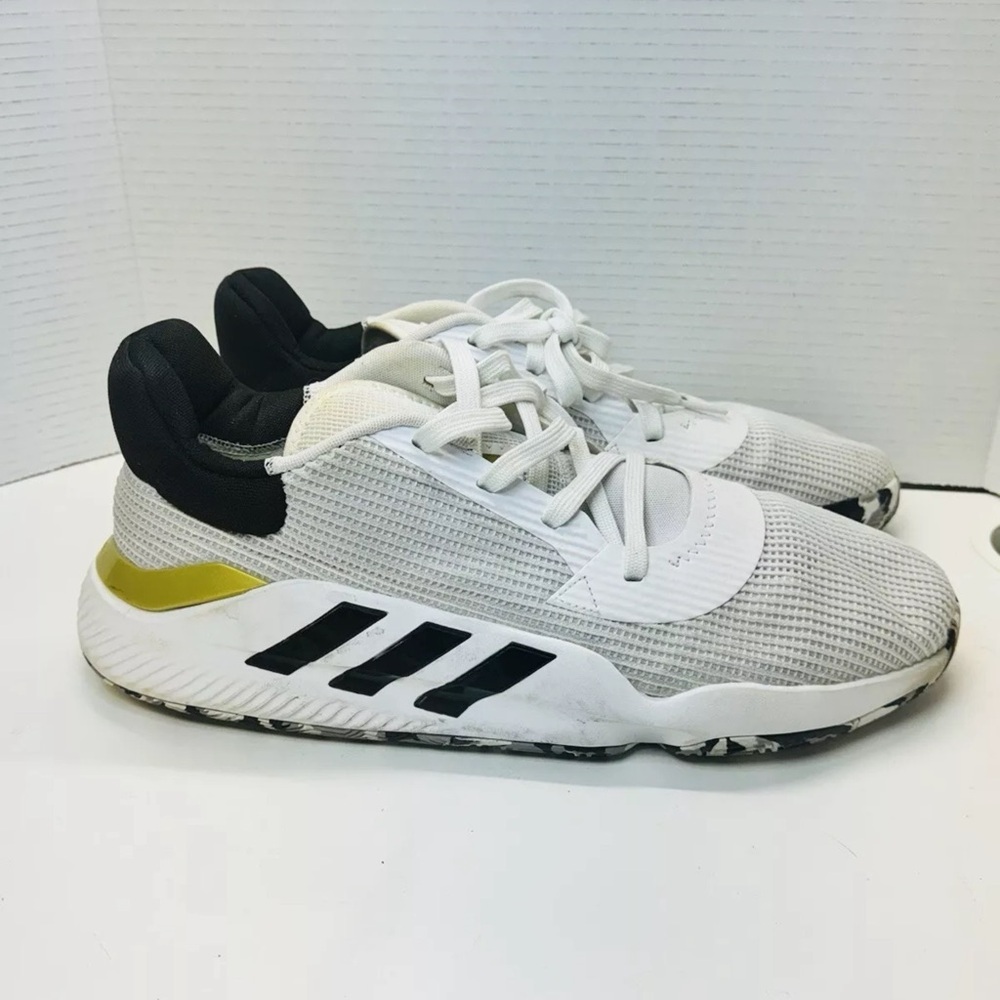 Adidas Pro Bounce Low 2019 White/Gold/Black Basketball Shoes Size 14